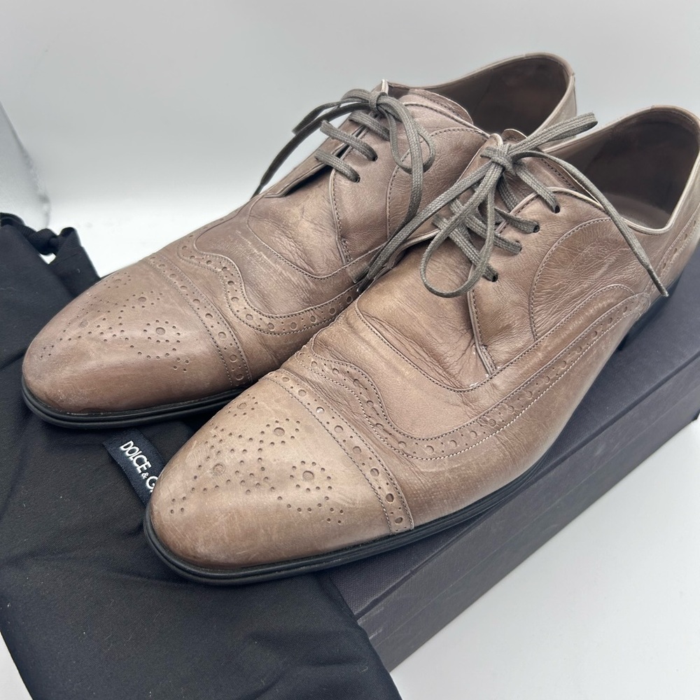 Dolce & Gabbana Men’s Derby Canguro Lucido Business Shoes US Size 8 UK 7 IT 40